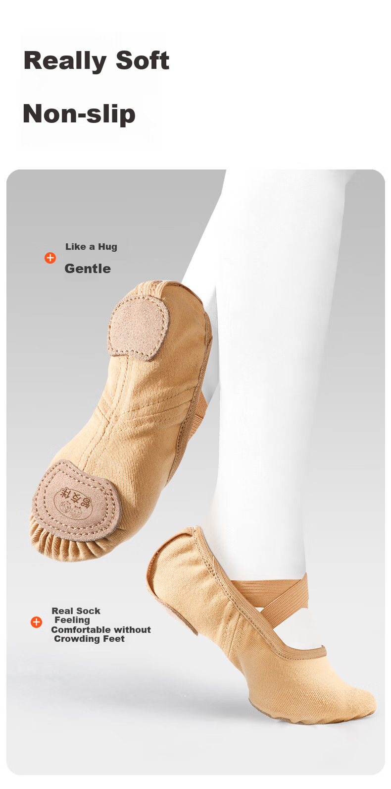 Zhiyouban Dance Shoes for Adults, Elastic Fabric, Skin Color, for Exam Preparation And Practice, Ballet Shoes for Children in Skin Color 2