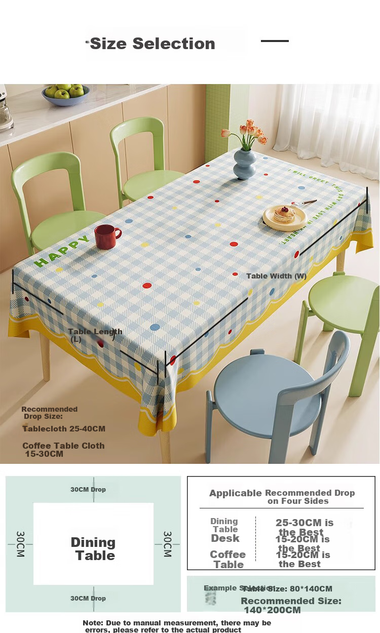 Jingxun Washable Tablecloth, Oil-Proof And Waterproof, Fresh Style Dining Mat, Bedroom Atmosphere Tea Table Cover for Women, 0.9*1.4m 11