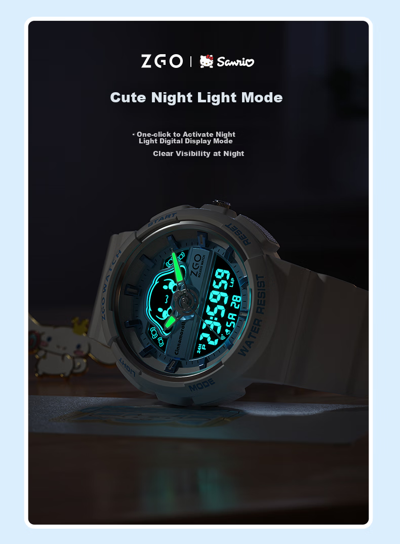 ZGO Sanrio Watch for Women Students, Waterproof Electronic Watch for Middle School Girls, Birthday Gift for Girls, 863 Cinnamoroll 5