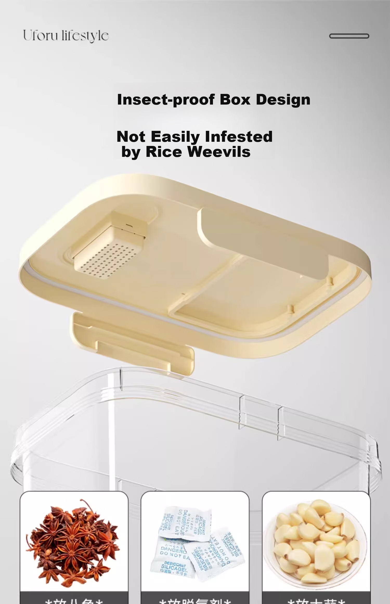 MUYA Rice Container, Household Insect-Proof And Moisture-Proof Sealed Rice Storage Box, Flour Container, Grain Storage Jar, Rice And Cereal Storage Box 9