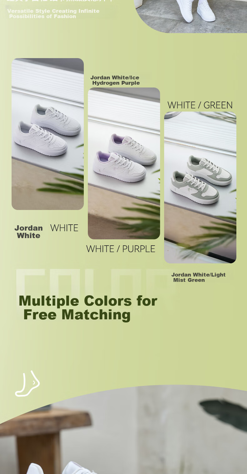 Jordan Women's Breathable Mesh White Sneakers Spring Summer Thick Sole Height Increasing Student Casual Running Sports Shoes 3
