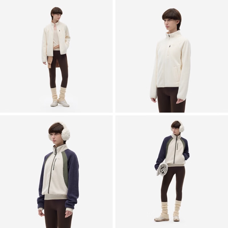 Bananain Liu Haocun Style Reversible Fleece Short Jacket for Women Autumn Winter Warm Windproof Inner Layer