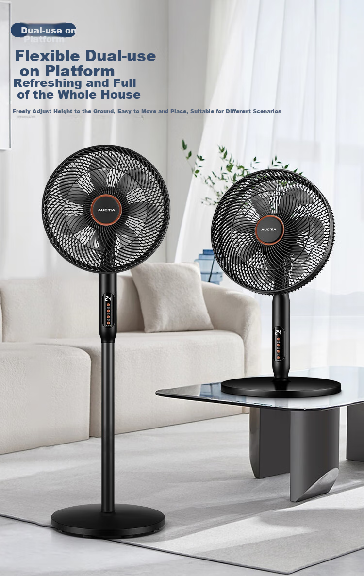 AUCMA Electric Fan, AC Fixed Frequency Household Fan, High Air Volume Floor Fan, Easy to Install, Remote Control, Quiet Operation, Energy-Saving, Convection Circulation Fan, Starry Black, FS-35D909(Y) 8