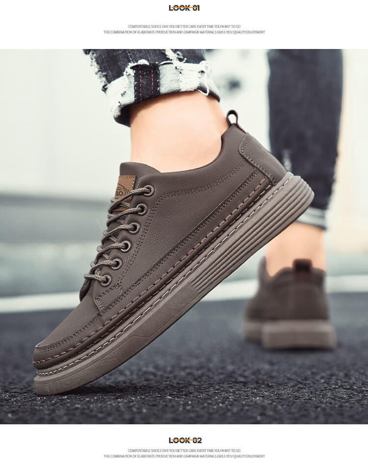 CARTELO Men's Shoes Autumn 2026 Fashion Casual British Style Leather Soft Sole Sneakers Black Brown 42 13