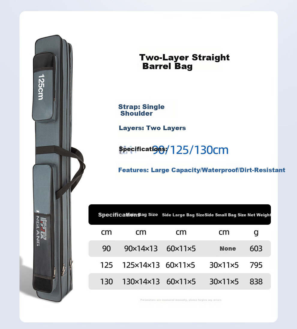 Jinglang 125CM Double-Layer Large Belly Bag, Fishing Tackle Bag, Waterproof Rod Bag, Fishing Bag, Sea Rod Hand Rod Lure Rod Fishing Rod Bag, Fishing Tackle 12