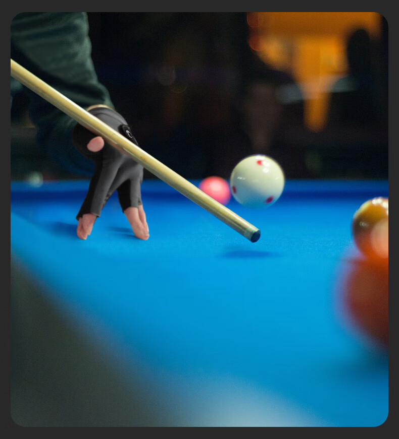 GOLOVEJOY Professional Billiard Glove Three-Finger Left Hand Ice Silk Breathable Pool Cue Glove Sea Blue (Single Left Hand) M 4
