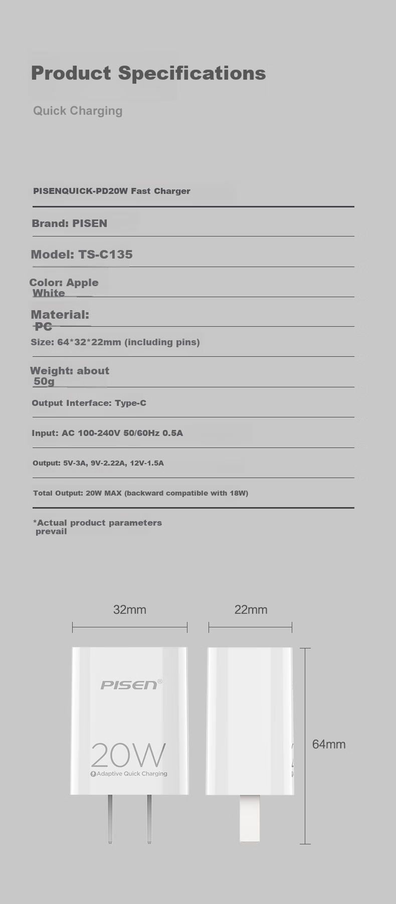PISEN Apple Data Cable PD27W Fast Charging Type-C Charger Cable to Lightning Ice Crystal Gradient, Suitable for IPhone14/13/12/XR/8 Phones, Tablets, Car-Mounted Blue 8