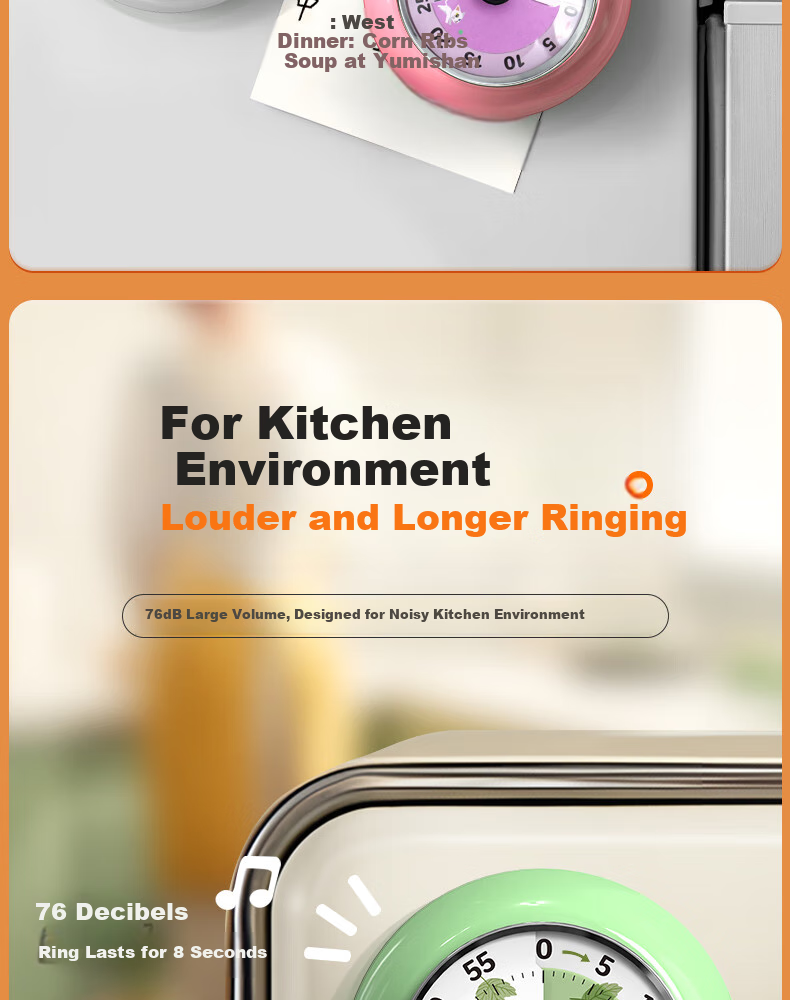 Timess Visual Timer, Kitchen Cooking Multifunctional Timer, Time Management Tool, Children's Dopamine, Back-To Season Gift 7
