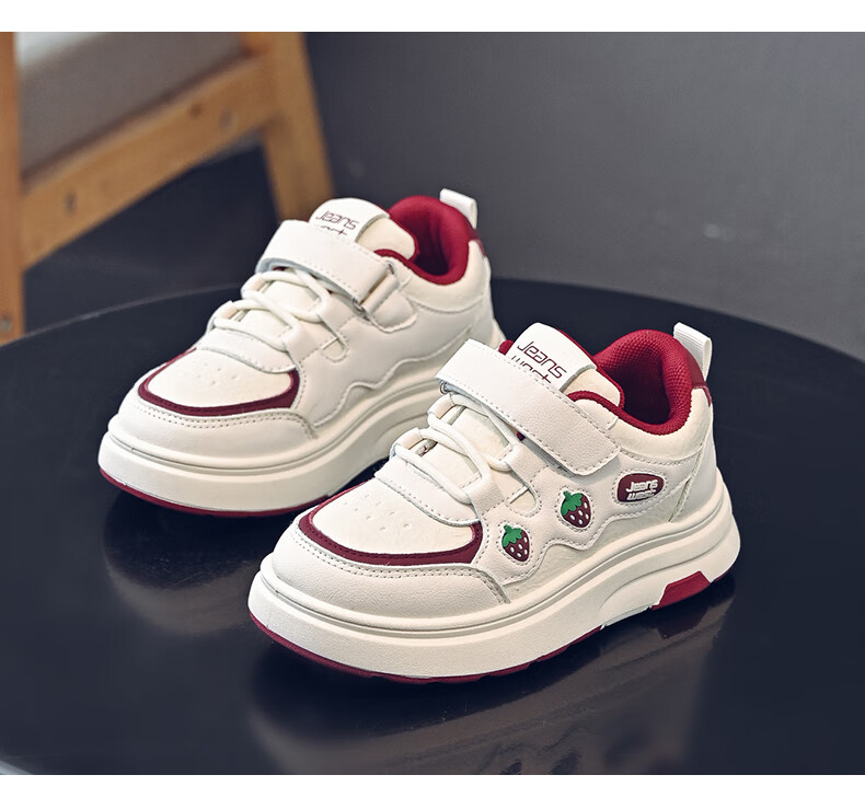 Jeanswest Kids Sweet Cute Velcro Girls' Casual Sneakers D1A006 Rice Wine Red Size 36 6