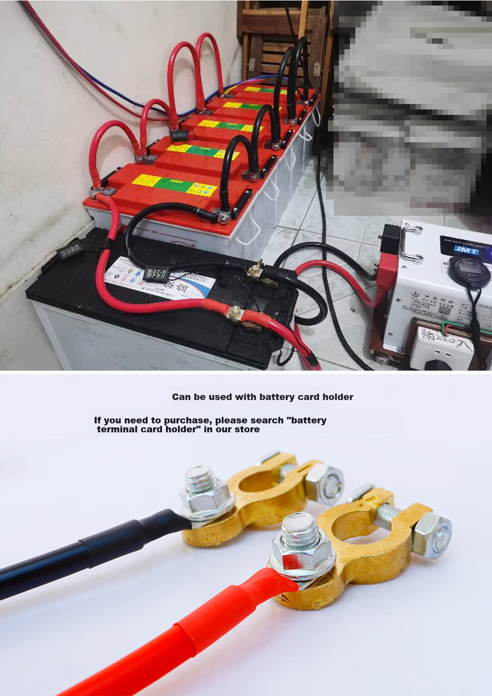 QL Car Battery Connection Cable, 16 Square Mm Purple Copper Series Wire, Battery Positive And Negative Parallel Wire, 30cm Long 9
