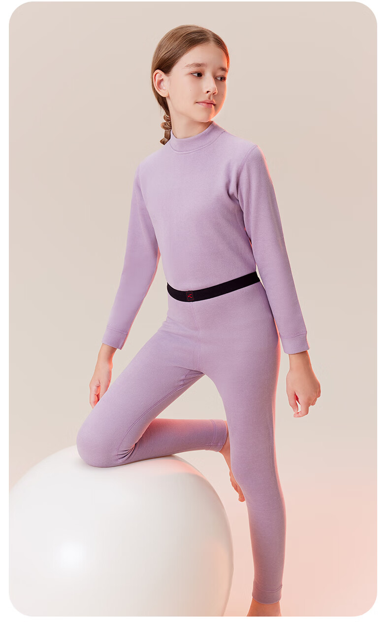 LangSha Kids Thermal Underwear Set Girls Autumn Winter Warm Fleece Pajamas Cotton Sweater for Teen Girls Students 3