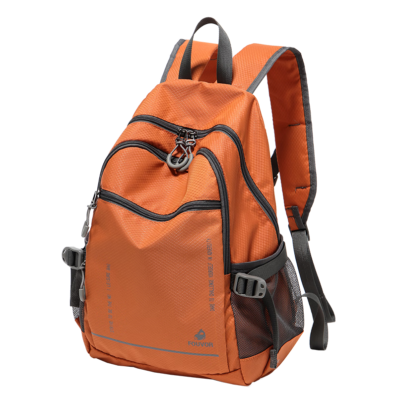 FOUVOR Outdoor Lightweight Foldable Travel Backpack Women Sports Hiking Mountaineering Bag Kids School Bag Orange