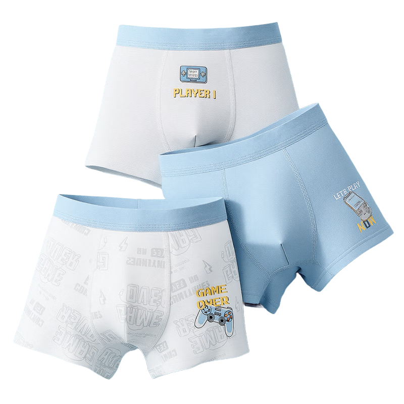 Cosmo Lady Boys' Cotton Underwear A-Class Student Boxer Shorts for Middle and High School Boys, 3-Pack
