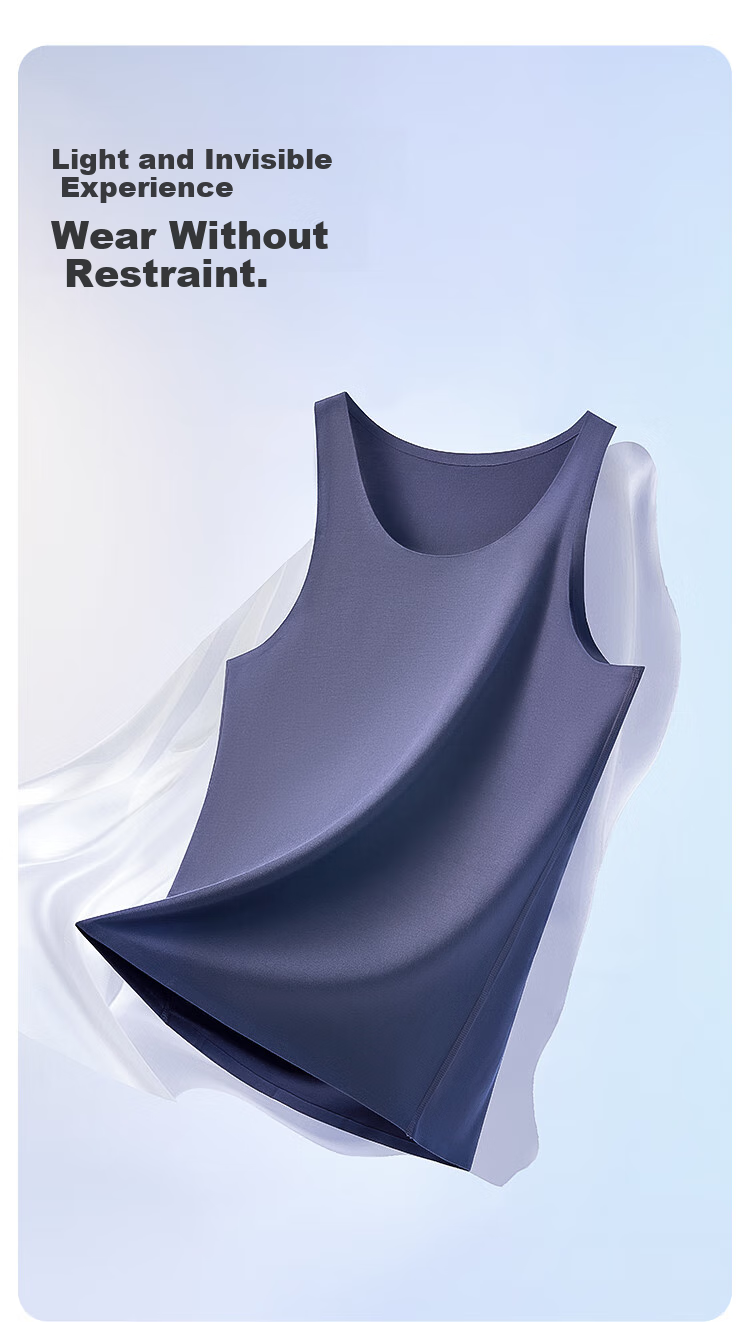 MiiOW Men's Tank Top, Ice Silk Lenzing Modal Sports Quick-Dry Undershirt, Summer Cool Breathable Seamless Sleeveless T-Shirt 4