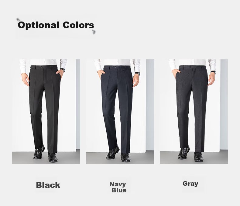 FIRS Anti-Wrinkle Men's Spring Autumn Loose Workwear Business Casual Slim Straight Formal Trousers 5