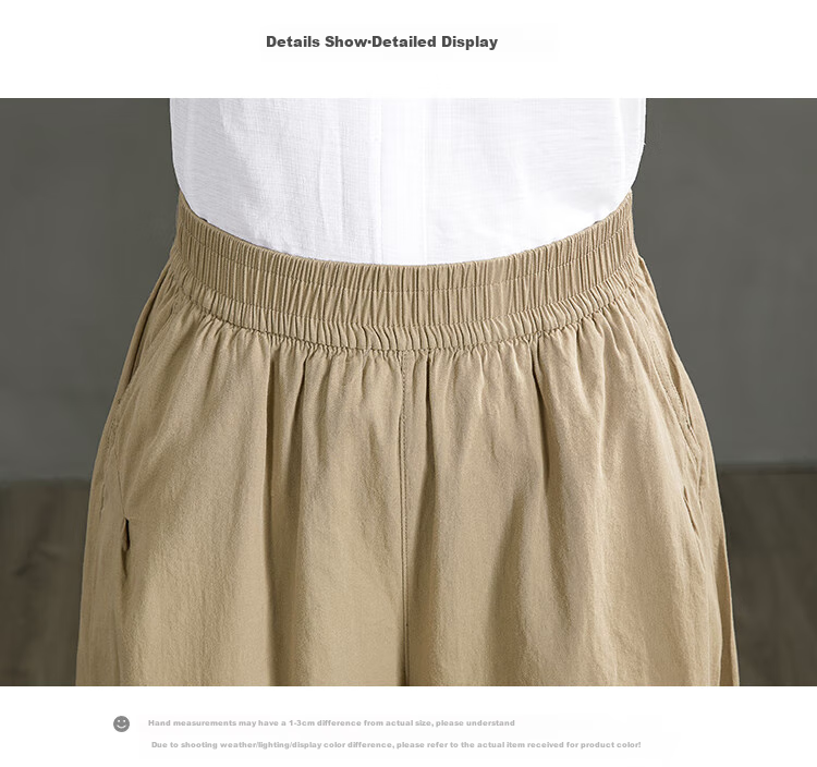 Siboshe Elastic Waist Wide-Leg Pants, Summer 2026 Collection, Loose-Fitting Tapered Leg Casual Pants with Pleats 14