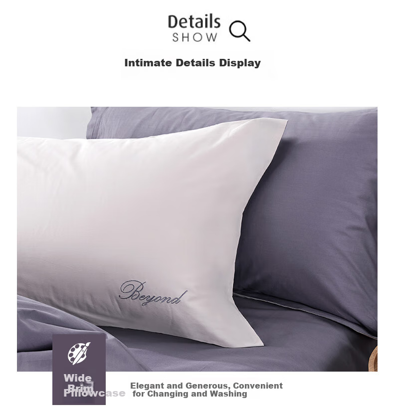 BEYOND Bedding Four-Piece Set, Pure Cotton Bedding Set, Solid Color All-Cotton Simple Bed Sheet And Duvet Cover, for 1.5-Meter Bed, 200*230cm, Home Decor 5