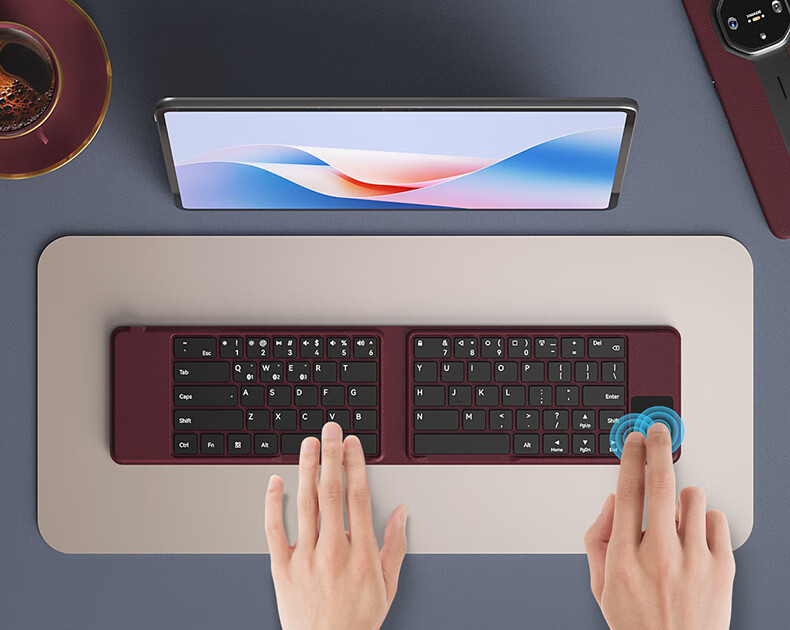 B.O.W Hangshi HB168 [Huawei DFH Authorized] Foldable Silent Bluetooth Rechargeable Keyboard Wireless Portable Universal Keyboard for Mobile Phones, Laptops, Tablets Black 3