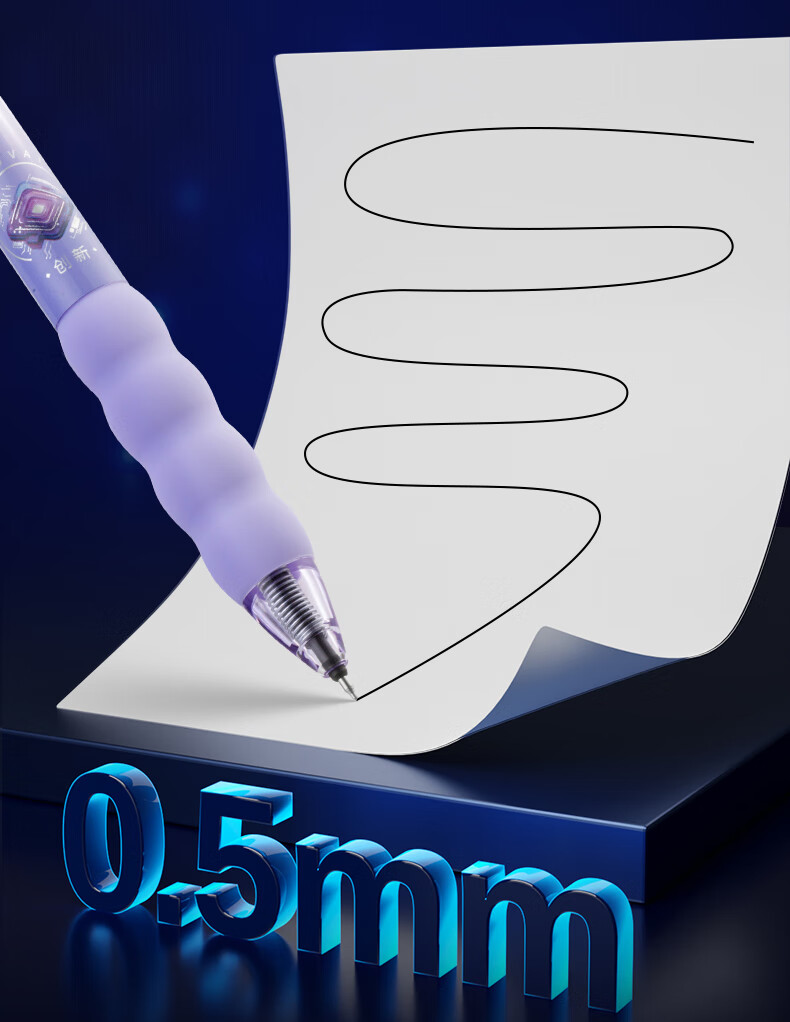 AIHAO Back-to-School Essential 0.5mm Black Ink Retractable Gel Pen Student Exam Pen ST Tip Purple Single GP4910 7