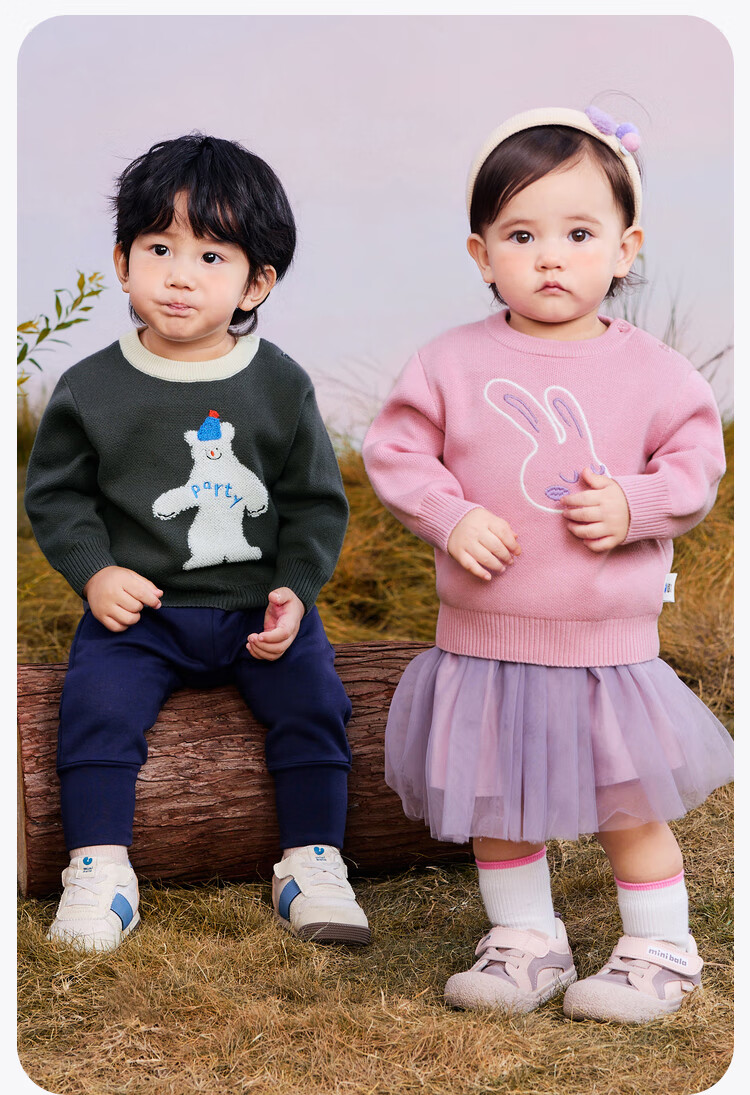 Minibala 【Soft Sweater】Unisex Kids Children's Soft Skin-Friendly Knitwear 2025 Autumn Winter New Knit Sweater 10