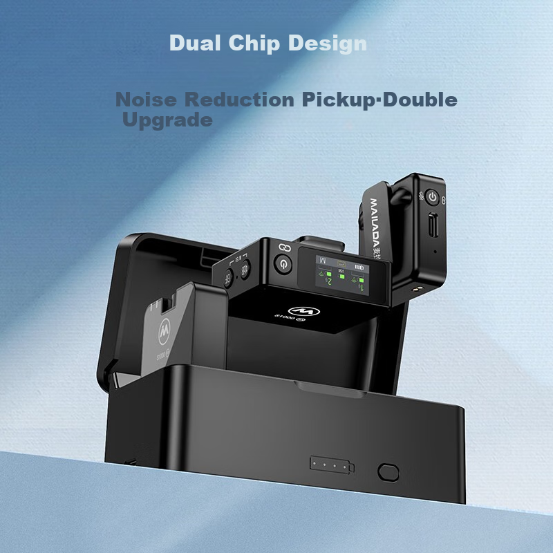 Mailada S1000PRO Dual Wireless Lavalier Microphone for Mobile Phone Live Streaming, Computer Recording, DSLR Audio Pickup Device, Wireless Microphone