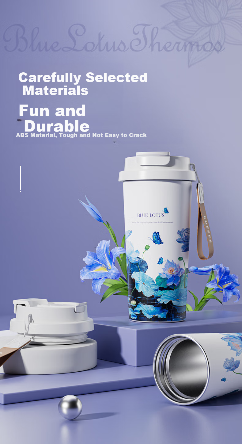 Mixiaoshu Insulated Mug for Women, Stylish Straw Coffee Cup with 316 Stainless Steel Inner Bottom, Student Car Water Bottle, Nurse's Day Gift 1