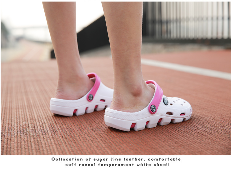 Warrior Casual Couple Slippers, Breathable Outdoor Versatile Closed-Toe Beach Shoes, Lightweight Perforated Sandals, 049 Red, Size 40 23