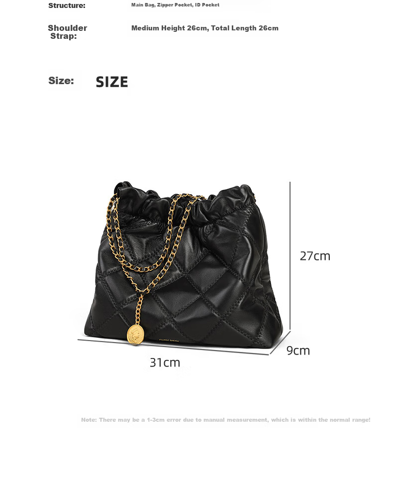 Viney Leather Handbag, Women's Commuter Chain Bucket Bag, Light Luxury Shoulder Bag, Practical Birthday And Mother's Day Gift for Mom 5