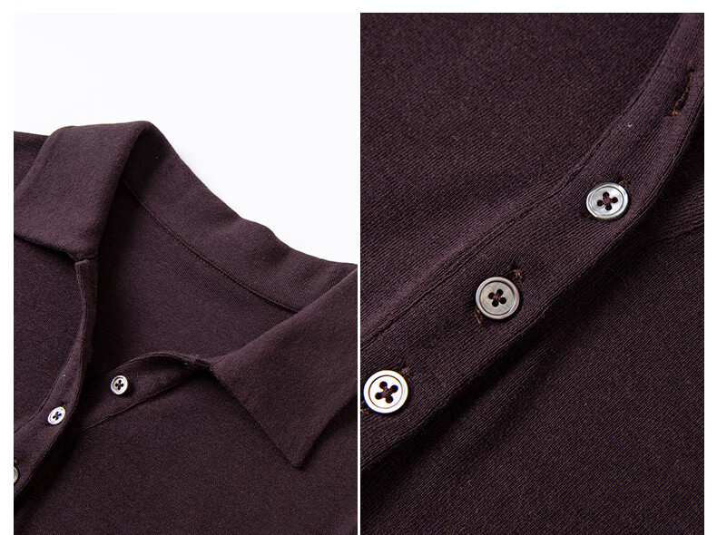 Fansiman Commuter Polo Collar Dress for Women Autumn New Slim Fit Shoulder Long Dress Mulberry Purple M 3