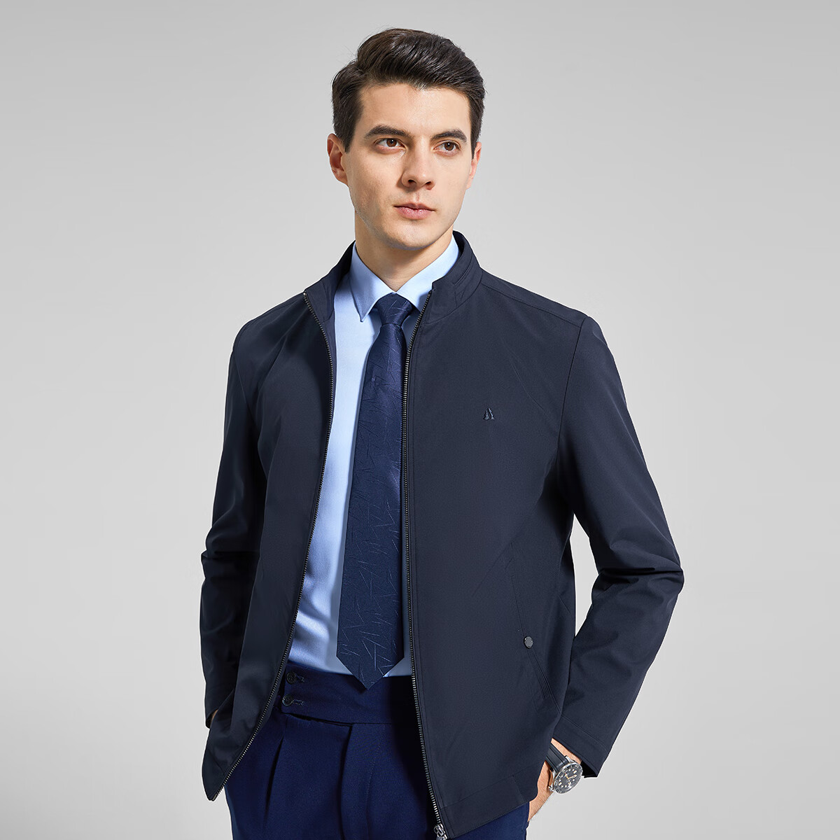 FIRS [Tie-Knit Stand Collar] Jacket for Men, 2026 Spring And Autumn New Business Casual Commute Stand Collar Comfortable Menswear