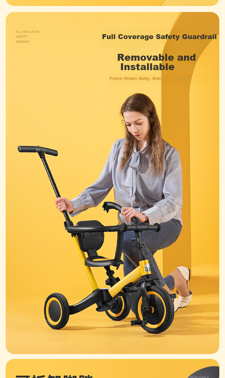 Strolex Children's Push Tricycle, Pedal Bike, Toddler Scooter, Balance Bike, Three-In Self-Propelled Bicycle for Ages 1-6 6