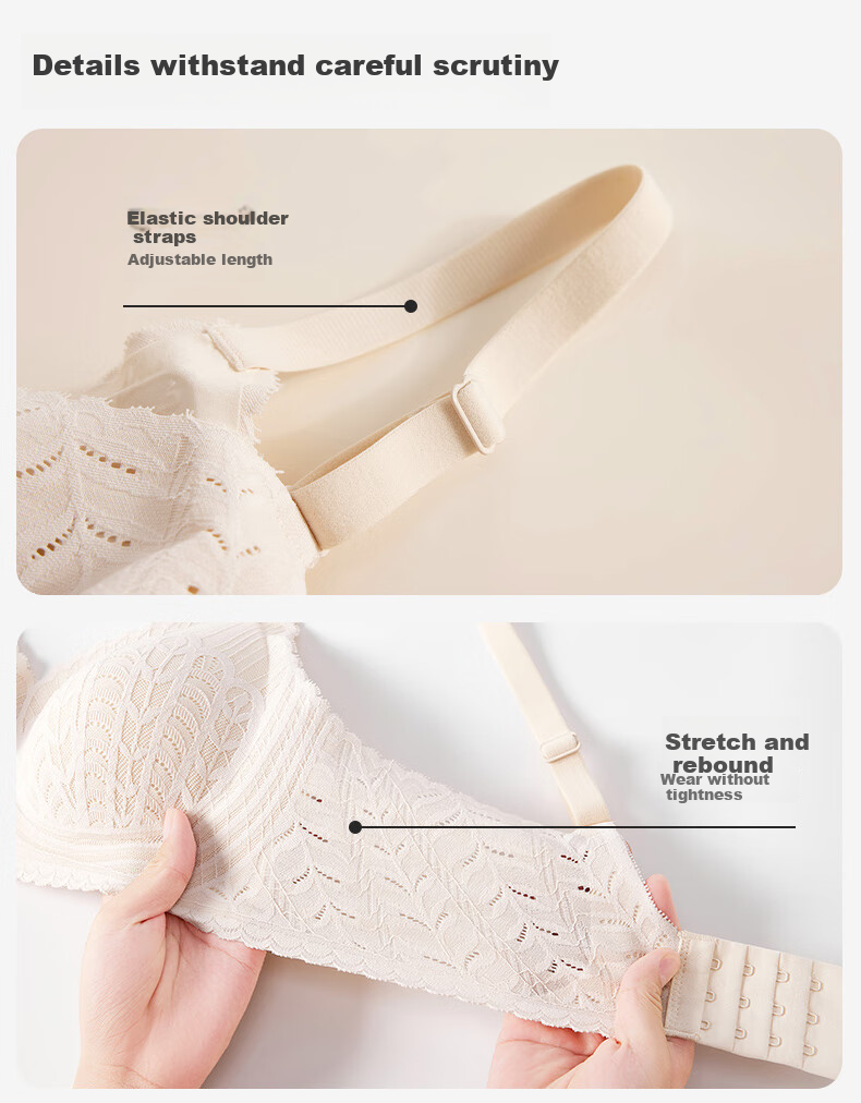 Fenteng Wireless Bra for Women, New Antibacterial Latex Light Cup Sexy Lace Anti-Spillage Underwear for Wome 11