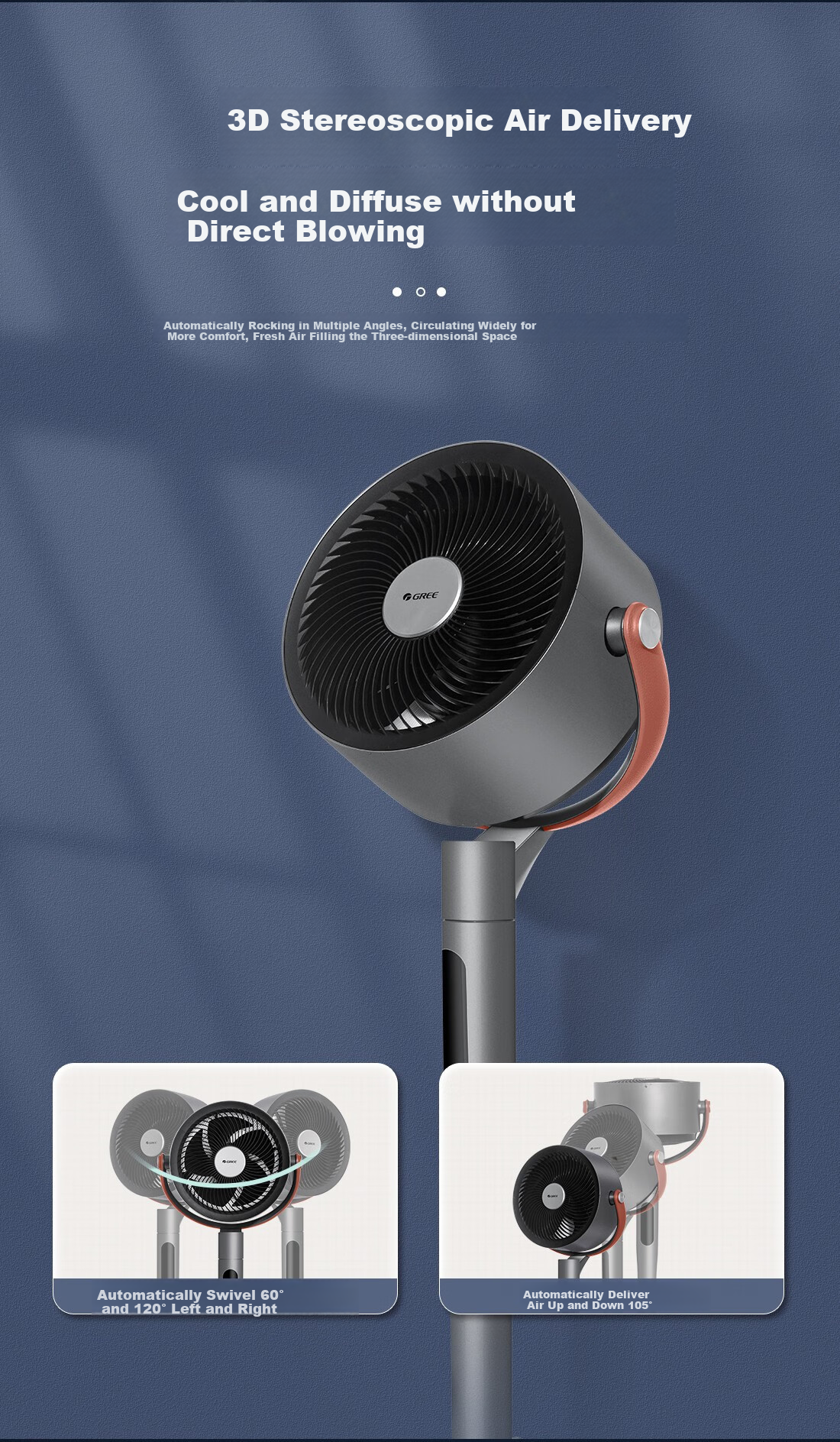 GREE [Formaldehyde Removal Purification] Circulating Fan, Home DC Inverter Electric Fan, Quiet Floor Fan, Plasma Sterilization Electric Fan, Ventilation Fan, Deodorizing And Formaldehyde Removal Model FXDZ-2307Bg5 7