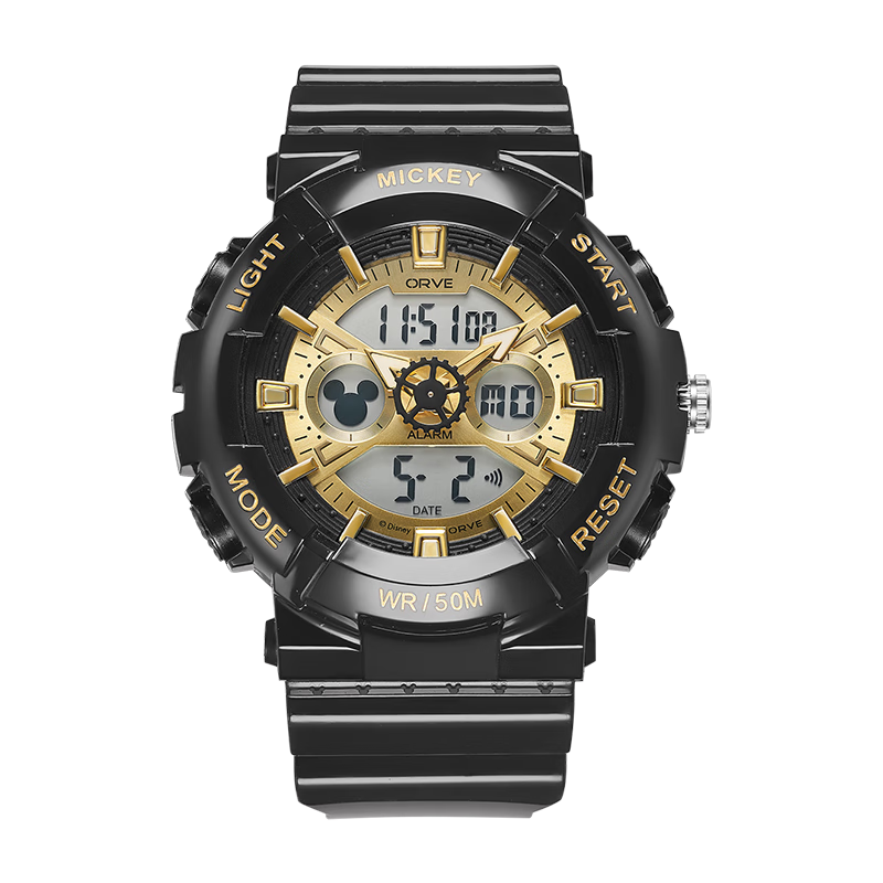 Disney Mickey Collaboration Sports Alarm Clock Digital Watch Waterproof Student Watch for Middle and High School Students Children's Birthday Gift