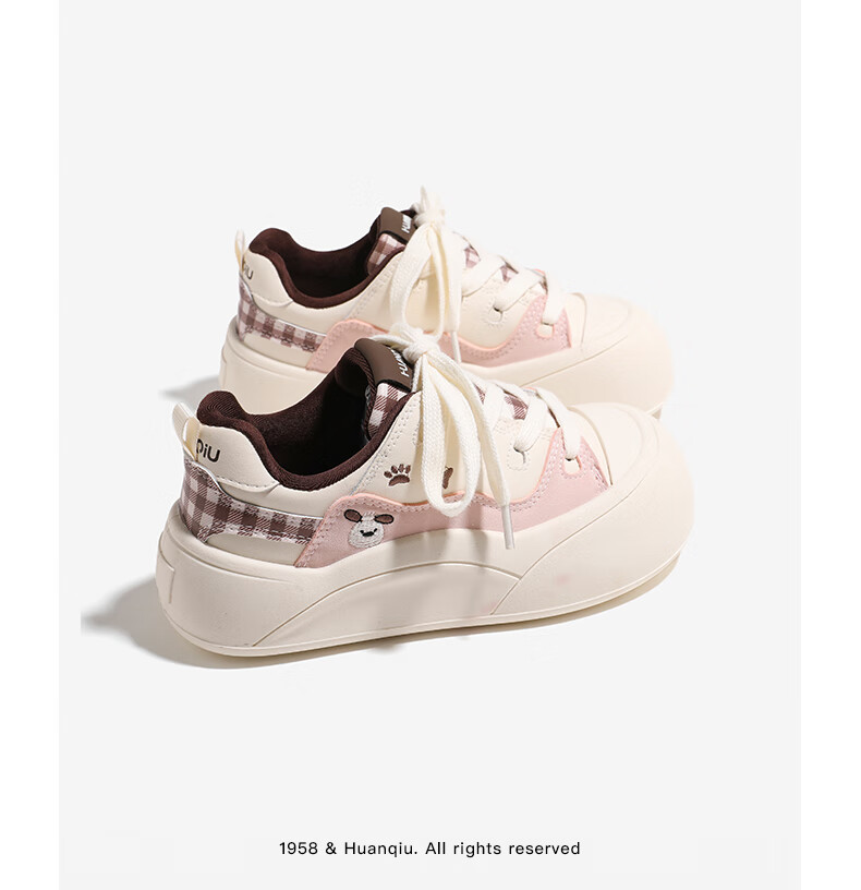 Global Cute Bear Embroidery Big Head Shoes Women 2026 Spring New Versatile Thick Sole Casual Sneakers Blue Brown 39 1