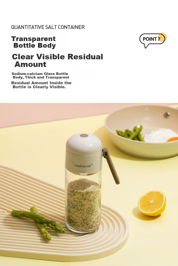 LOCK&LOCK Measured Salt Container, Kitchen Plastic Seasoning Bottle, Spice Jar, Condiment Box, Salt Shaker, Sealed Moisture-Proof, 180ML 8