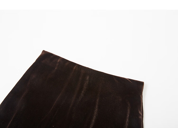 Demana 280G Velvet Knit Autumn Elegant Mermaid Aesthetic Elastic Waist Long Women's Skirt 3