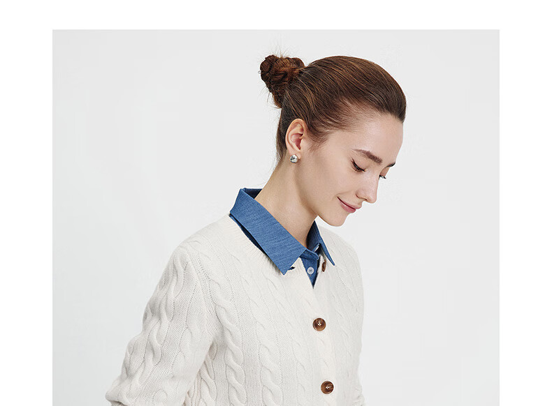 NaviKeel Italy Small Sailboat Women's 100% Wool Cable Knit Cardigan Sweater Jacket 2334094512 Light Gray M 22