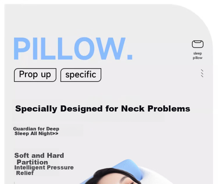 Mixiaoshu Pillow, Cervical Support Pillow, Sleep Aid for Cervical Spondylosis, Deep Sleeping Memory Foam Pillow, Neck Care, Summer Side Sleeping Pillow Core 1