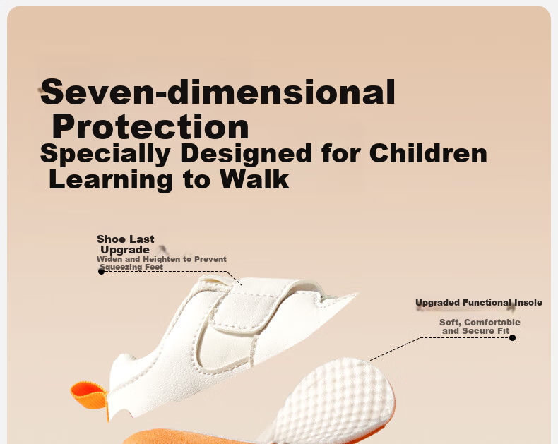 OUYUN Baby Walking Shoes, Toddler Non-Slip Functional Shoes for Boys And Girls, Spring And Autumn Children's Footwear, Gray, Size 18 2