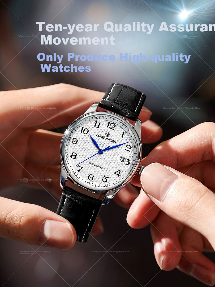 GEORGCOUNT Men's Watch, Silent Exam-Specific Fully Automatic Watch for Men, Suitable for Civil Servants, Postgraduate Entrance Exams, Middle And High School Students, Quartz Watch for Me 2