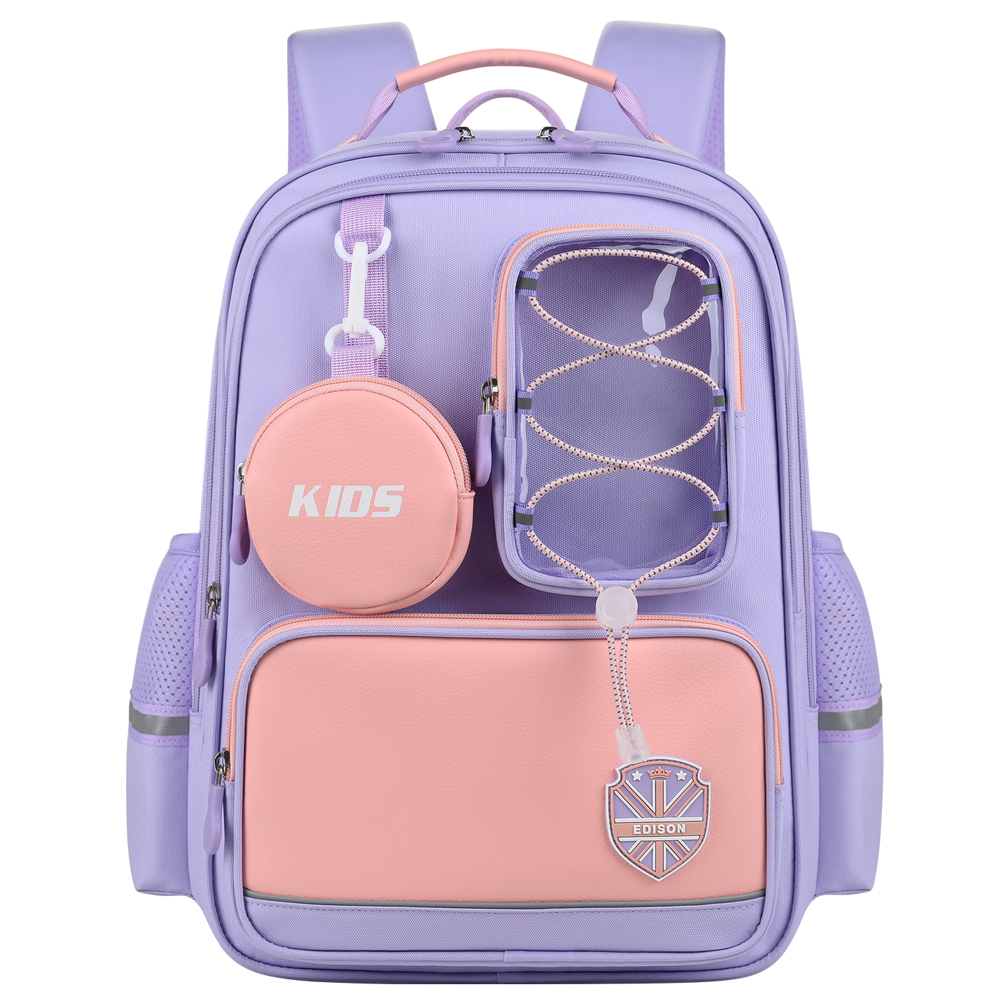 Edison Primary School Girls Backpack Spine Protection Load Reduction Anti-Drop Reflective Kids Bag L36-2