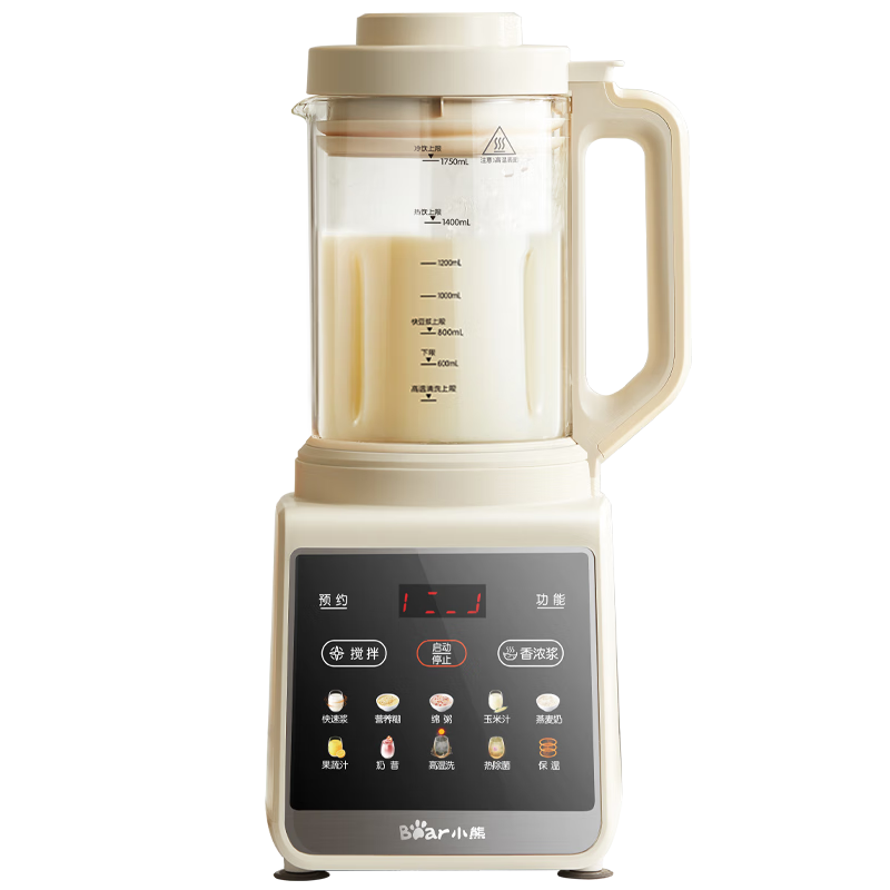 Bear Multifunctional Noise-Reducing Fully Automatic Blender Soy Milk Maker Juicer Food Processor 1.75L Large Capacity for 3-5 People G12H1 [National Subsidy]