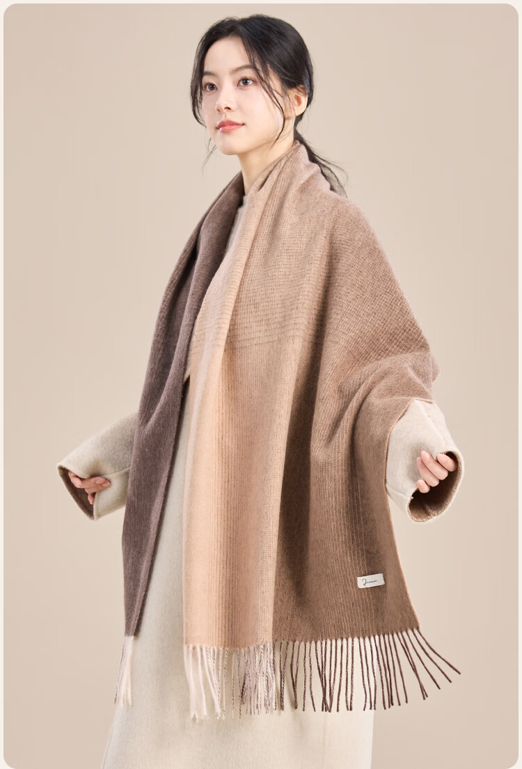 JIUMU Pure Wool Scarf for Women, Autumn And Winter Warm Shawl, Gift for Girls Or Mothers, Christmas Birthday Present, Gift Box Packaging 19