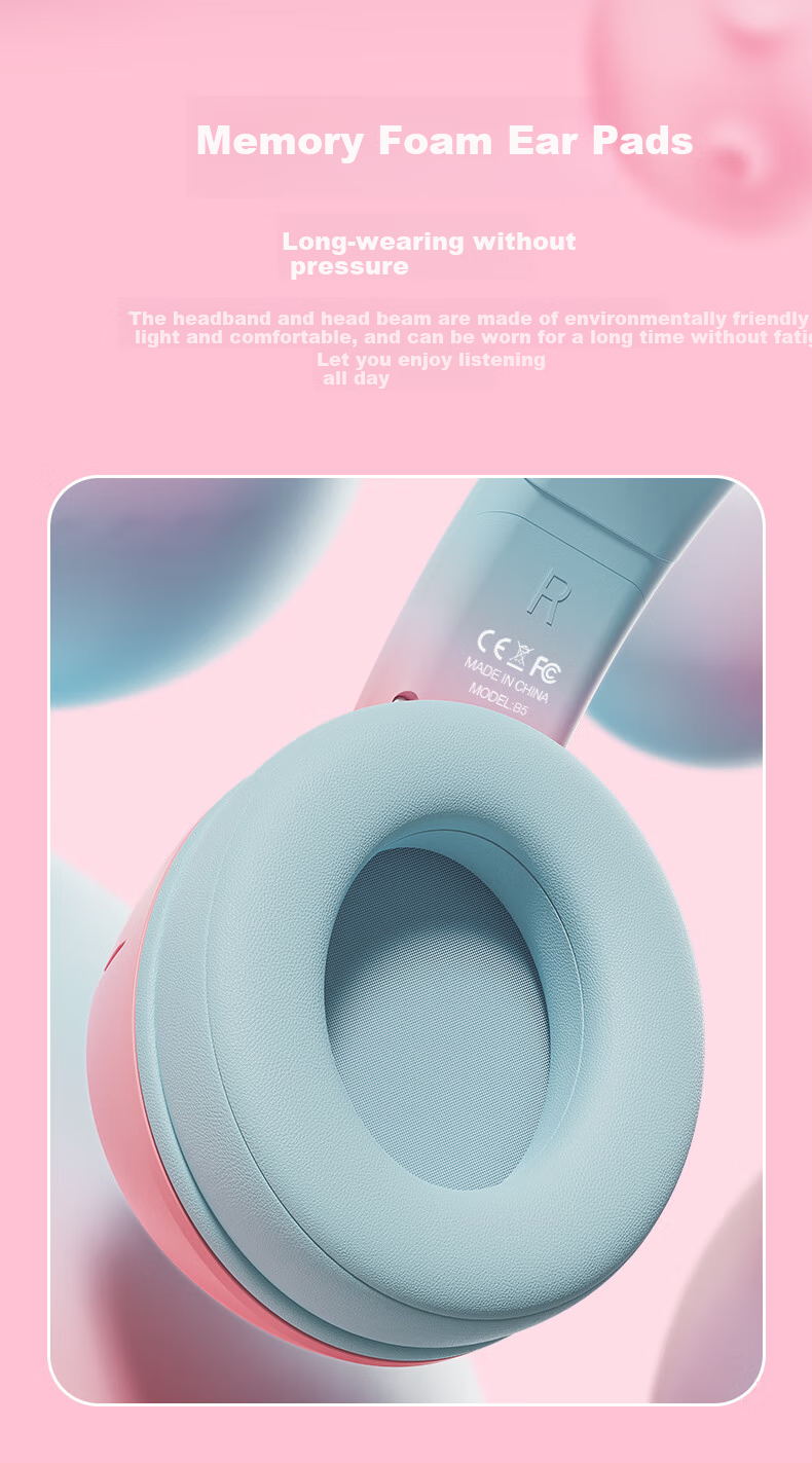 ONIKUMA Wireless Bluetooth Headphones with Microphone, Noise-Cancelling, for Women's Online Classes, Music, Gaming, Three-Mode Headphones, Suitable for Live Streaming, Computers, Tablets, Cute Cat Ears Design, Birthday Gift 7