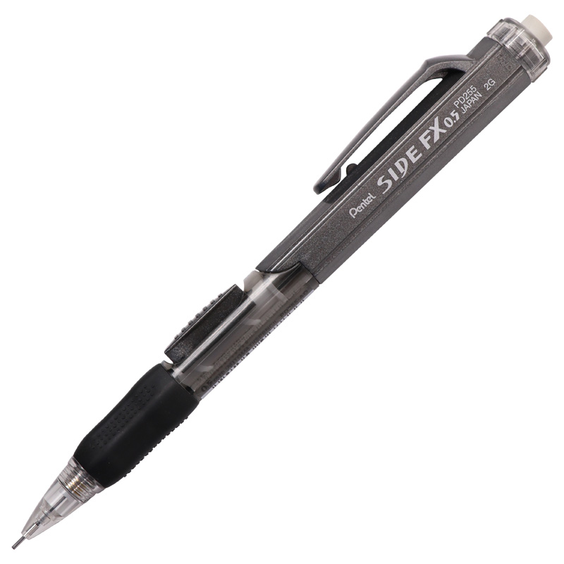 Механический карандаш Pentel PD255, 0.5 мм, черный, для студентов, с ластиком