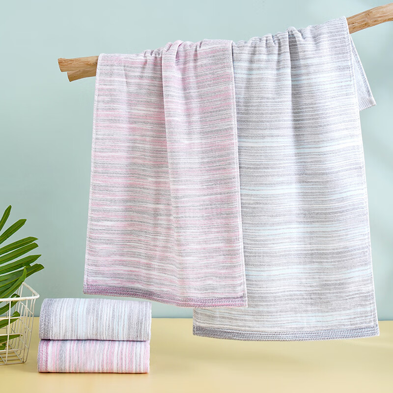 Xinya Pure Cotton Lijing Yarn Couple Towels 2-Pack AB Version Thickened Absorbent Large Adult Face Towels