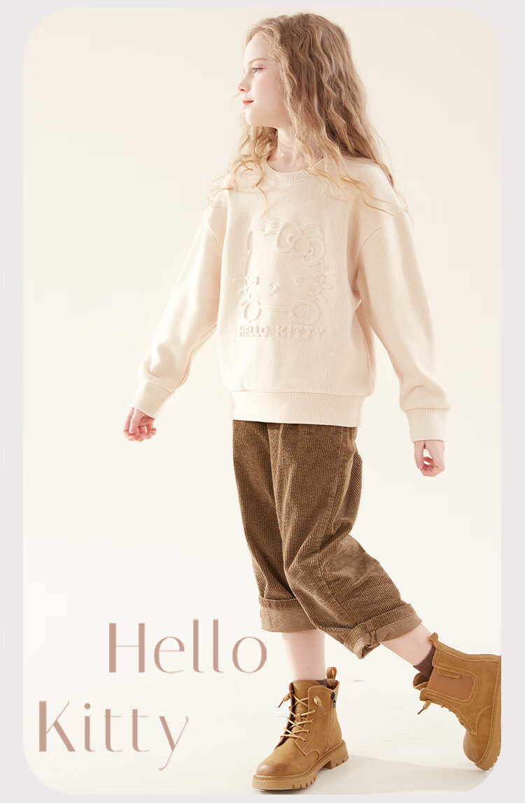 Hello Kitty Girls' Sweatshirt Spring and Autumn Kids' Sports Top Children's Fashion Jacket KT0001 Pink 150 3