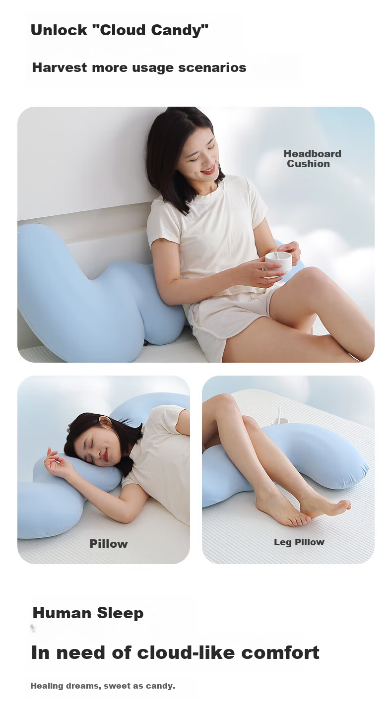 NOYOKE Memory Pillow, Leg Pillow, Waist Pillow for Side Sleeping, Belly Support Cushion, Pregnancy Aid, Maternity Pillow [Gray] 6