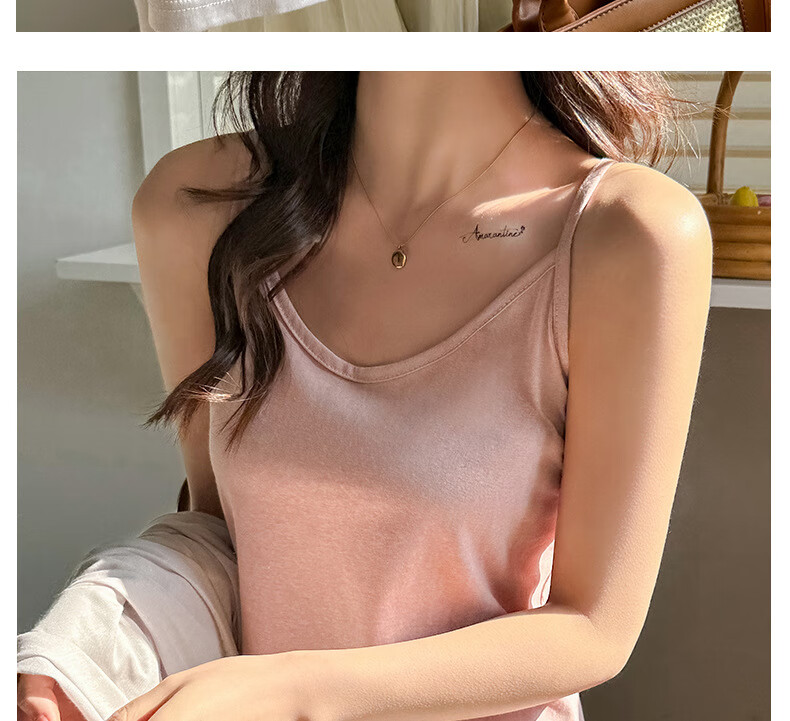 LangSha Korean Style Small Strap Vest Women Snowflake Cotton Sexy V-Neck Base Layer Outerwear Fashion Loose Belly Cover Top Female 25
